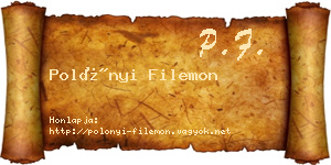 Polónyi Filemon névjegykártya